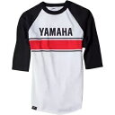 Factory Effex ヤマハ ヴィンテージ ベースボール T シャツ - ホワイト/ブラック X-Large 17-87236 Factory Effex Yamaha Vintage Baseball Tee Shirt - White/Black X-Large 17-87236