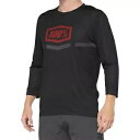 100% Airmatic 3/4 スリーブ ジャージ - ブラック/レッド - S 40018-00005 100% Airmatic 3/4 Sleeve ...