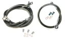 流線型スチール編組ブレーキライン スモーク +3インチ フロント +14インチ リア ヤマハ YFZ450 Streamline Steel Braided Brake Lines Smoke +3" Front +14" Rear Yamaha YFZ450