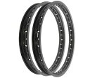 ライジング サン ブラック アルミニウム リム セット - ホンダ S65 スポーツ 65 - 1965-1969 Rising Sun Black Aluminum Rim Set - Honda S65 Sport 65 - 1965-1969