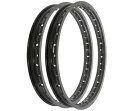 ライジングサンブラック アルミリムセット - ホンダ C70 C70K ホンダ 70 - 1970-1973 Rising Sun Black Aluminum Rim Set - Honda C70 C70K Honda 70 - 1970-1973
