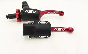 ASV F3 Front Brake Pro Pack Clutch Perch Levers Shorty Red KX 65 85 250 500ASV F3 フロント ブレーキ プロ パック クラッチ パーチ レバー ショーティー レ...