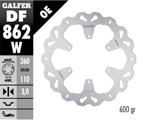Galfer ブレーキディスク フロント ウェーブ 固定 260x3 mm ベネリ BX 449 2007- Galfer brake disc front wave fixed 260x3 mm Benelli BX 449 2007-