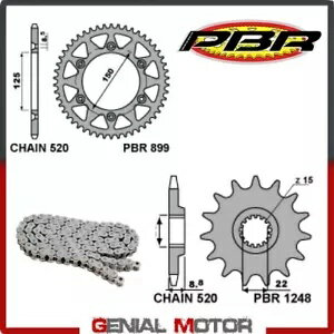 EK1956 ȥץåȥå 14 / 48 / 520 PBR KTM XC-W 2006 - 2015 EK1956 Chain and Sprockets Kit 14 / 48 / 520 PBR for KTM XC-W 2006 - 2015