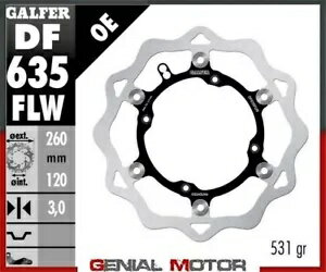 Galfer ե ֥졼 ǥ  եƥ (C. ) 260x3mm OSSA ENDURO 300i 2012 Galfer Front Brake Disc WAVE FLOATING (C. STEEL) 260x3mm OSSA ENDURO 300i 2012