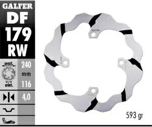 Galfer ꥢ ֥졼 ǥ ָ 240x4mm KAWASAKI KL 125 ENDURO 2003 Galfer Rear Brake Disc WAVE FIXED GROOVED 240x4mm KAWASAKI KL 125 ENDURO 2003