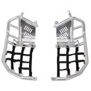 タスク フット ペグ ナーフ バー ヒール ガード付き シルバー ブラック ウェビング付き 19-2280 Tusk Foot Peg Nerf Bars With Heel Guards Silver With Black Webbing 19-2280(2)