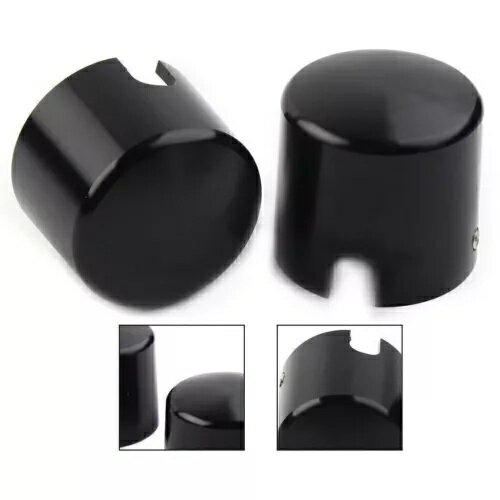 アルミ アクスル キャップ ナット カバー ハーレー ソフテイル デュース FXSTD スプリンガー ブラック用 Aluminum Axle Cap Nut Cover For Harley Softail Deuce FXSTD Springer Black