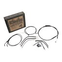 Burly ブランド ケーブルおよびブレーキ ライン キット - 14 インチ エイプ - ブラック B30-1208 Burly Brand Cable an...