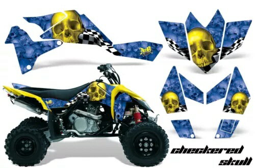 ATV グラフィックスキットクワッドデカールステッカースズキ LTR450 2006-2009 チェッカー Y U ATV Graphics Kit Quad Decal Sticker For Suzuki LTR450 2006-2009 CHECKER Y U