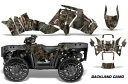 ATV グラフィックスキットデカールステッカーポラリススポーツマン WV850 14-15 バックランドカモ ATV Graphics Kit Decal St...