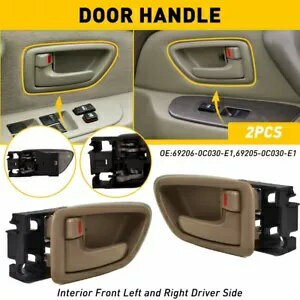 2x インテリア インナー ドア ドライバー ハンドル 乗客用 サイド 2001-2007 トヨタ セコイア 2x Inter..