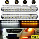 4x 30LED 車デイタイムランニングライト DRL ドライビングターンシグナルフォグランプ ホワイトアンバー 4x 30LED Car Daytime Ru...