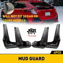 2017-2021 ホンダ シビック ハッチバック FK4 FK7 4PC プラスチック マッド フラップ スプラッシュ ガードに適合。 FITS 2017-2021 HONDA CIVIC HATCHBACK FK4 FK7 4PC PLASTIC MUD FLAP SPLASH GUARD