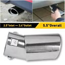 車の排気管テールチップマフラーリアラウンドユニバーサルクロームステンレス鋼 D Car Exhaust Pipe Tail Tip Muffler Rear R...