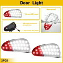 ペア LED ドアカーテシライト 1997-1999 フォード F-250 ホワイトレッドカーアクセサリー Pair LED Door Courtesy Lig...
