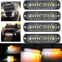 4X 10LED 車のトラック品質ビーコン警告危険フラッシュ ストロボ ライト アンバー/ホワイト 4X 10LED Car Truck Quality Bea...