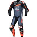 GP Plus v4 レザースーツ - ブラック/レッドフルオ/ブルー - US 48 / EU 58 31505231357 GP Plus v4 Leath...