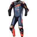GP Plus v4 レザースーツ - ブラック/レッドフルオ/ブルー - US 38 / EU 48 3150523135748 GP Plus v4 Lea...