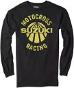 Factory Effex スズキ モトクロス レーシング 獣医メンズ長袖シャツ ブラック Factory Effex Suzuki Motocross Racing Vet Mens Long Sleeve Shirt Black