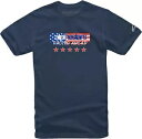 Alpinestars USA Again メンズ半袖 T シャツ ネイビー ブルー Alpinestars USA Again Mens Short Slee...