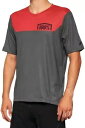 100% Airmatic メンズ半袖 MTB マウンテン バイク ジャージ チャコール/レッド 100% Airmatic Mens Short Sleeve...