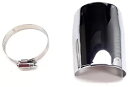 コブラ パワーポート ヘッドパイプ交換用クローム ヒートシールド (6208HS) Cobra Powerport Headpipe Replacement Chrome Heatshield (6208HS)(2)