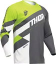トール セクター チェッカー メンズ MX オフロード ジャージ グレー/アシッド Thor Sector Checker Mens MX Offroad Je...