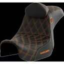プロ シリーズ SDC パフォーマンス シート - 背もたれ付き - オレンジ ステッチ SC80604ORART Pro Series SDC Performance Seat - with Backrest - Orange Stitch SC80604ORART