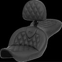 Saddlemen Explorer? ロードソファシート - 背もたれ付き - 格子ステッチ 896-05-182BR Saddlemen Explorer? Road Sofa Seat - with Backrest - Lattice Stitch 896-05-182BR