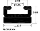 SP1 ブラック 交換用スライド プロファイル 26 56 インチ ポラリス EDGE 500 03-04 SP1 Black Replacement Slide Profile 26 56in Polaris EDGE 500 03-04
