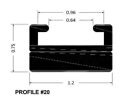 SP1 ブラック 交換用スライド プロファイル 20 56 インチ ヤマハ SX バイパー 02 SP1 Black Replacement Slide Profile 20 56in Yamaha SX Viper 02