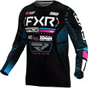 FXR Podium メンズ MX オフロード ジャージ ブラック/シアン/ピンク FXR Podium Mens MX Offroad Jersey Blac...