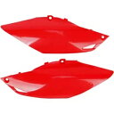 UFO プラスチック サイドパネル デュアルエキゾースト レッド ホンダ CRF250R 4 ストローク/CRF450R用 UFO Plastics Side Panels for Dual Exhaust Red for Honda CRF250R 4-Stroke/CRF450R