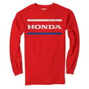 Factory Effex Honda ストライプ 長袖 T シャツ - レッド - M 23-87312 Factory Effex Honda Stripes Long Sleeve T-Shirt - Red - Medium 23-87312