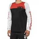 100% メンズ R コア長袖ジャージ ブラック/レッド、S 40005-00000 100% Men's R-Core Long Sleeve Jersey ...