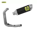 フルエキゾースト Kat Arrow Th スチールエンドキャップ ブラック ヤマハ Mt 07 2021 - 2023 Full Exhaust Kat Ar...