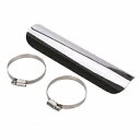 カスタムクロームカーブエキゾーストマフラーパイプヒートシールドカバーヒールガードカフェレーサー Custom Chrome Curve Exhaust Muff...