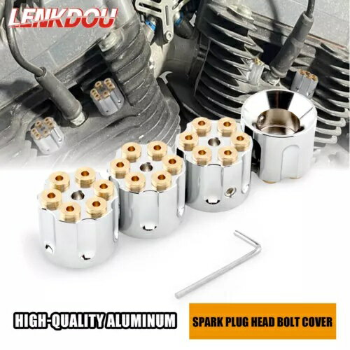 4X スパークプラグヘッドボルトキャップカバー ハーレーツーリングストリートグライドツインカムダイナ用 4X Spark Plug Head Bolt Cap Covers For Harley Touring Street Glide Twin Cam Dyna