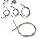LAチョッパーズ ミニエイプハンドルバー用ステンレススタンダードケーブルキット (LA-8010KT-08) LA Choppers Stainless Sta...