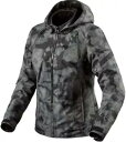 Rev'It フレア 3 H2O レディース テキスタイル モーターサイクル ジャケット カモフラージュ/ダーク グレー Rev'It Flare 3 H2O Womens Textile Motorcycle Jacket Camo/Dark Gray