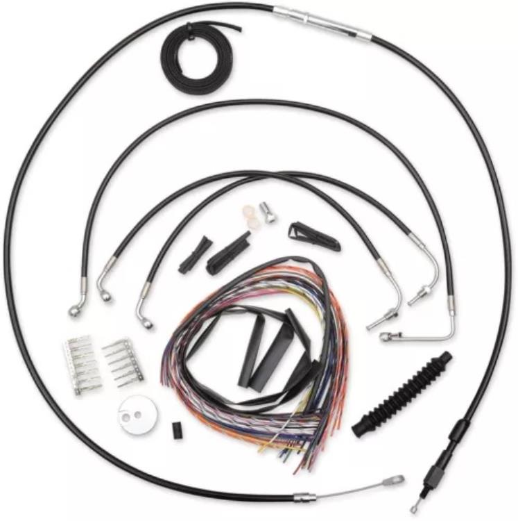 LA Choppers ֥å ӥˡ ץ꡼ ֥ å (18 -20  С) (LA-8011KT2-19B) LA Choppers Black Vinyl Complete Cable Kit for 18