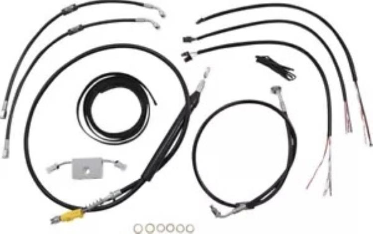 LA Choppers ֥å ӥˡ ץ꡼ ֥ å (18 -20  С) (LA-8157KT2-19B) LA Choppers Black Vinyl Complete Cable Kit for 18