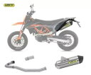 フルエキゾースト Kat Arrow R-tech カーボンキャップ Tita KTM 690 SMC R 2021 - 2023 Full Exhaust K...