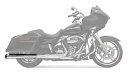 Bassani 4 インチ メガホン クローム スリップオン マフラー ブラック エンド キャップ付き (FLH-517RL) Bassani 4