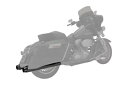 Bassani 4 インチ メガホン スリップオン マフラー ブラック/テーパード ブラック エンド キャップ (FLH-517LRB) Bassani 4