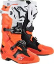 アルパインスターズ テック 10 エンデューロ メンズ MX オフロード ブーツ オレンジフルオ/ブラック/ホワイト Alpinestars Tech 10 E...
