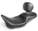 Le Pera Daddy 脚長スムースブラック バイク用シート 背もたれ付き (LK-957DLBRS) Le Pera Daddy Long Legs Smooth Black Motorcycle Seat w/Backrest (LK-957DLBRS)