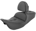Saddlemen ロードソファ ピロートップ ブラック シート 運転席背もたれ付き (808-07B-181BR) Saddlemen Roadsofa Pillow-Top Black Seat w/Driver Backrest (808-07B-181BR)