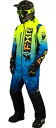 FXR ヘリウム断熱メンズ スノー モノスーツ ブルー/Hi-Vi フェード/インフェルノ FXR Helium Insulated Mens Snow Mon...
